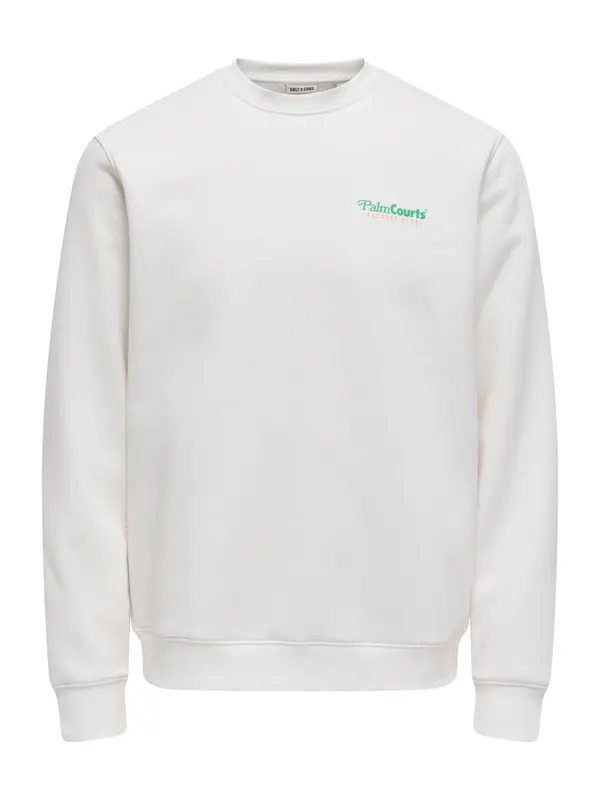 Only & Sons Only & Sons Sweater majica 'ONSTEN'  zelena / mandarina / bijela