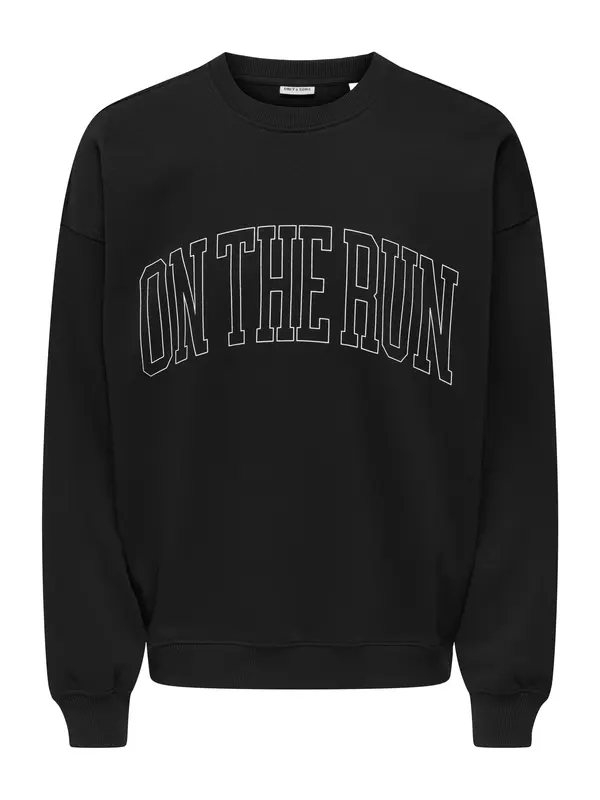 Only & Sons Only & Sons Sweater majica 'ONSTURNER'  crna / bijela
