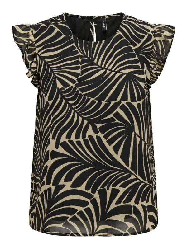 ONLY ONLY Bluza 'ANN STAR'  sivkasto bež / crna