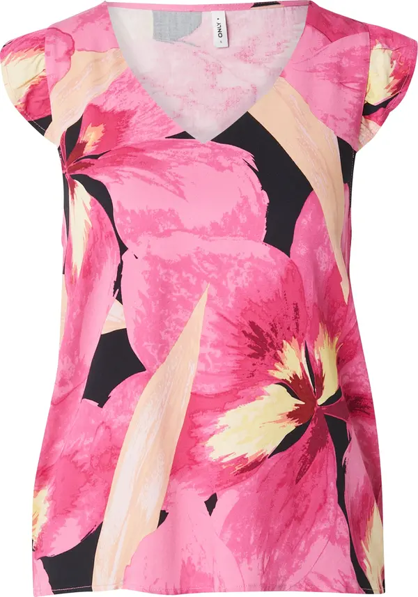 ONLY ONLY Bluza 'ONLALMA'  svijetložuta / svijetloroza / tamno roza / crna