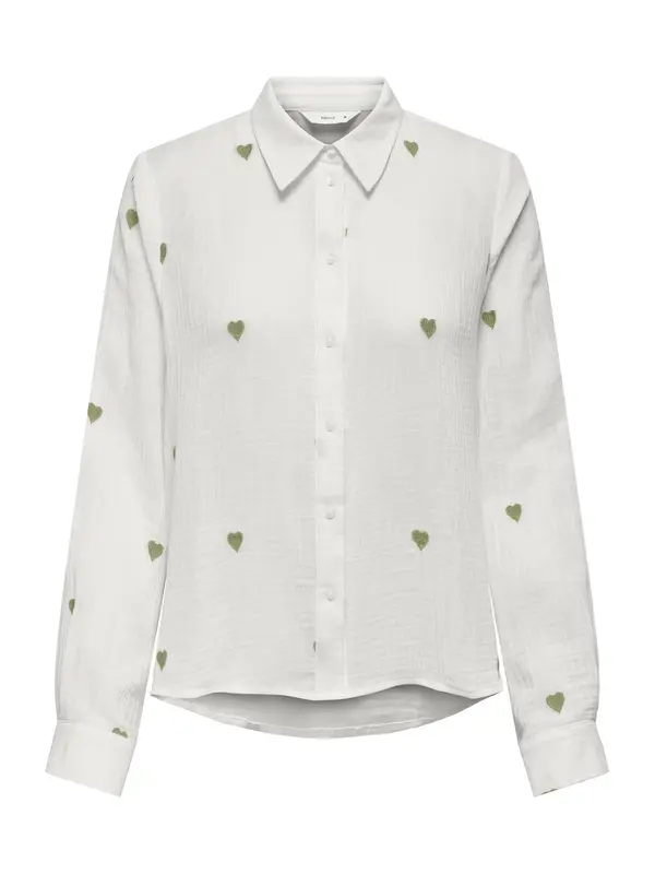 ONLY ONLY Bluza 'ONLHEART'  maslinasta / bijela