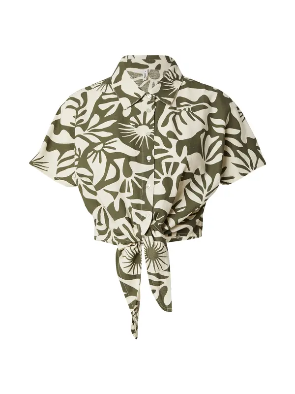 ONLY ONLY Bluza 'ONLJAKIRI LINEN'  boja slonovače / maslinasta