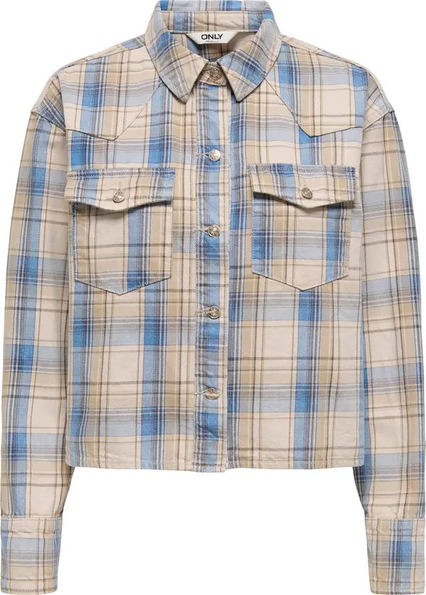 ONLY ONLY Bluza 'ONLLOU'  bež / boja devine dlake (camel) / svijetloplava