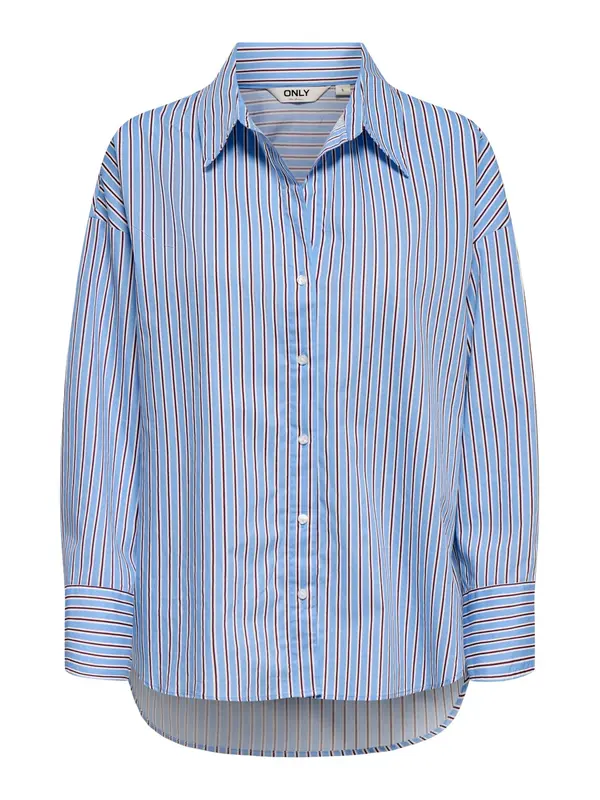 ONLY ONLY Bluza 'ONLOregon'  svijetloplava / tamno smeđa / bijela