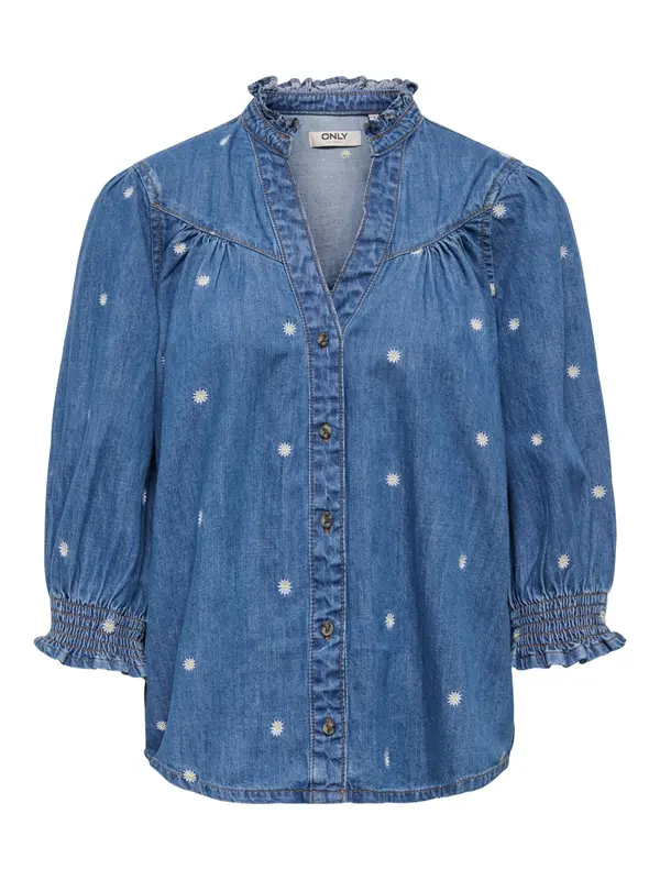 ONLY ONLY Bluza 'ONLRAYA DAISY'  plavi traper / žuta / bijela