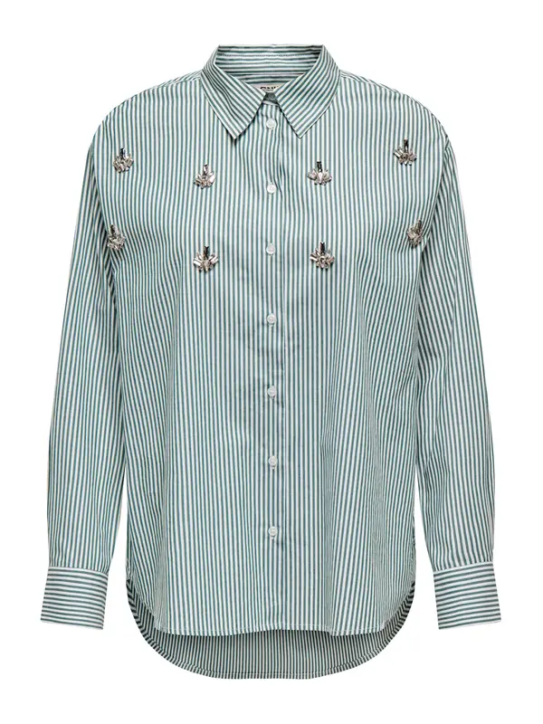 ONLY ONLY Bluza 'ONLTRINE'  tamno zelena / bijela