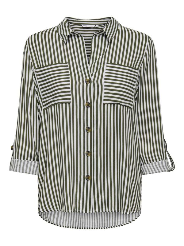 ONLY ONLY Bluza 'ONLYASMIN'  kraljevski zelena / bijela