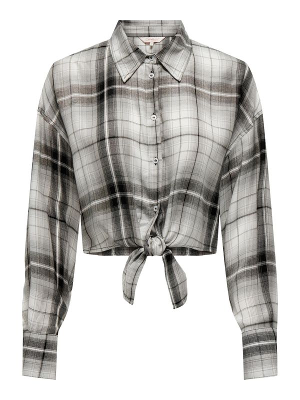 ONLY ONLY Bluza 'RILEY'  svijetlosiva / crna / bijela