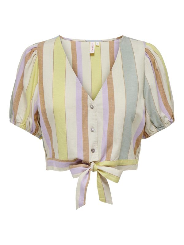 ONLY ONLY Bluza 'Tine'  svijetložuta / svijetlozelena / pastelno ljubičasta / prljavo bijela