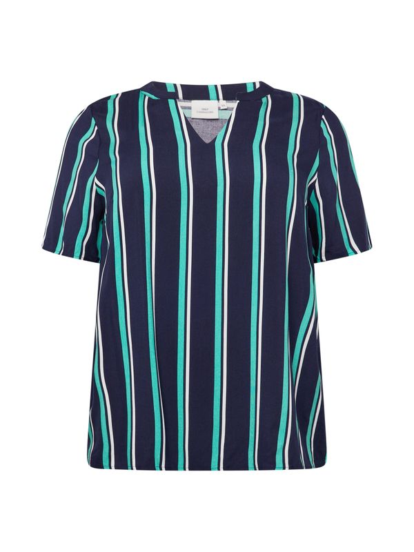 ONLY Carmakoma ONLY Carmakoma Bluza 'CARBABOOST'  tamno plava / žad / bijela