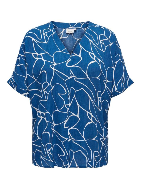 ONLY Carmakoma ONLY Carmakoma Bluza 'CARELICIA'  kobalt plava / bijela