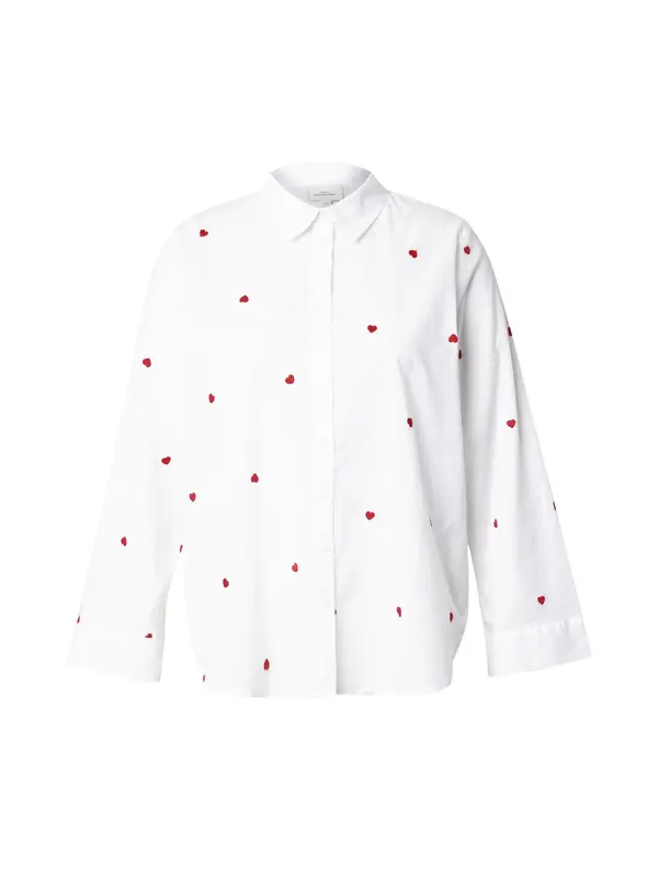 ONLY Carmakoma ONLY Carmakoma Bluza 'CARNew Lina Grace'  crvena / bijela