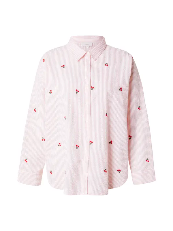 ONLY Carmakoma ONLY Carmakoma Bluza 'CARNEW LINA GRACE'  smeđa / roza / svijetlo crvena / bijela