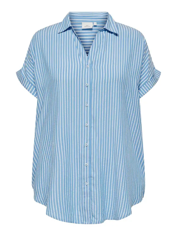 ONLY Carmakoma ONLY Carmakoma Bluza 'CARPENNA'  plavi traper / bijela