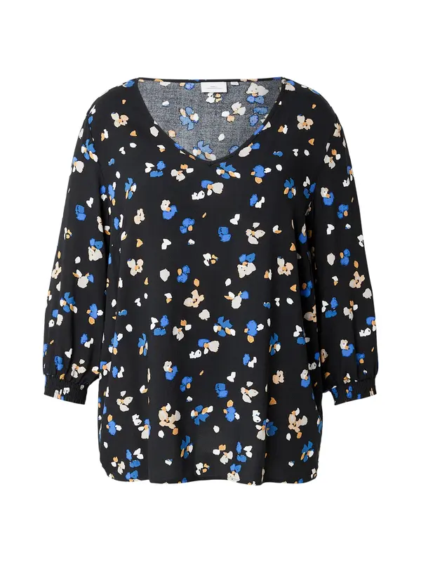 ONLY Carmakoma ONLY Carmakoma Bluza 'CARPETREA'  azur / senf / crna / bijela