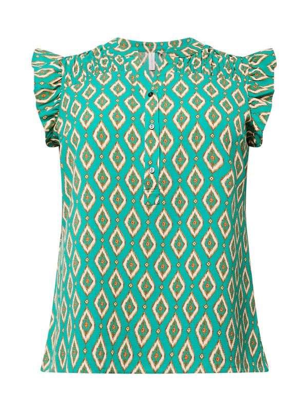 ONLY Carmakoma ONLY Carmakoma Bluza 'LUX'  bež / tirkiz / zelena / narančasta