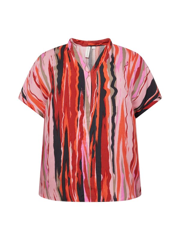 ONLY Carmakoma ONLY Carmakoma Bluza 'NOVA LIFE'  siva / ružičasto crvena / crvena / crna