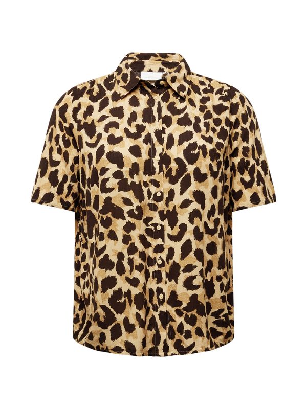 ONLY Carmakoma ONLY Carmakoma Bluza 'VIVIENNE'  sivkasto bež / pijesak / tamno smeđa