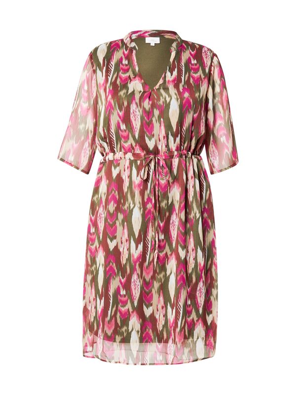 ONLY Carmakoma ONLY Carmakoma Haljina 'CARAUGUSTINA'  maslinasta / roza / bijela