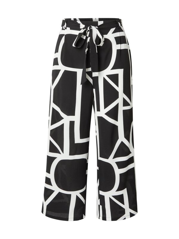 ONLY Carmakoma ONLY Carmakoma Hlače s naborima 'CARLUX'  crna / bijela