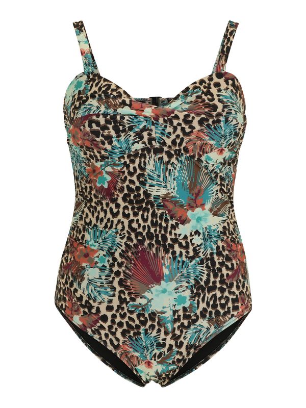 ONLY Carmakoma ONLY Carmakoma Jednodijelni kupaći kostim 'ELLY'  bež / svijetloplava / malina / crna