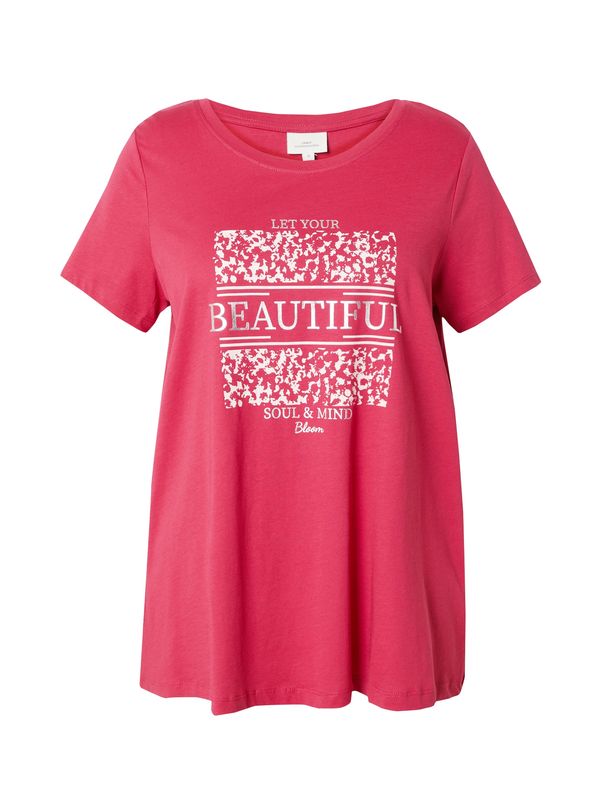 ONLY Carmakoma ONLY Carmakoma Majica 'CARBONNIE'  tamno roza / srebro / bijela