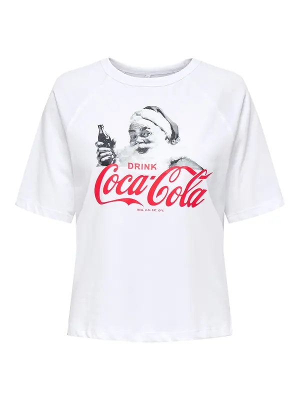 ONLY Carmakoma ONLY Carmakoma Majica 'CARCoca Cola Xmas'  crvena / crna / bijela
