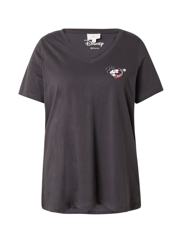 ONLY Carmakoma ONLY Carmakoma Majica 'CARMickey'  tamo siva / tamno crvena / crna / bijela