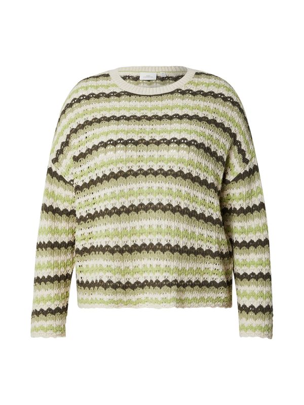 ONLY Carmakoma ONLY Carmakoma Pulover 'CARASA'  bež / kraljevski zelena / pastelno zelena