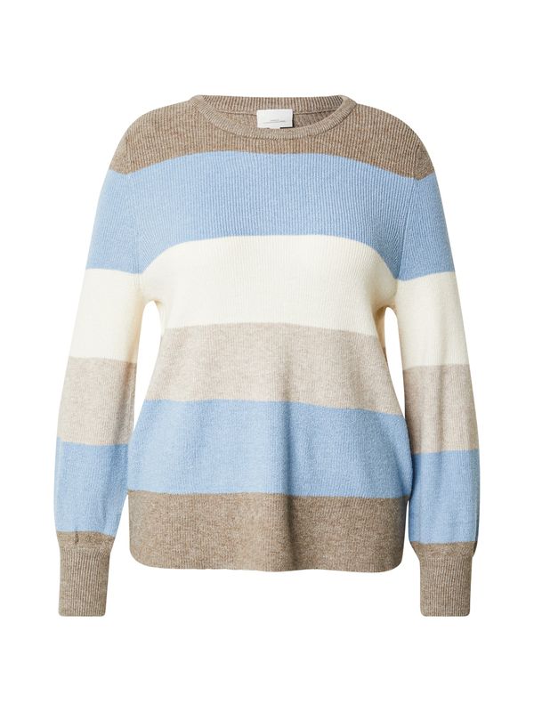 ONLY Carmakoma ONLY Carmakoma Pulover 'CARNEW DARIA'  bež melange / kraljevsko plava / smeđa melange / bijela