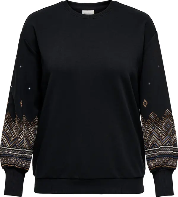ONLY Carmakoma ONLY Carmakoma Sweater majica 'CARBrooke'  safirno plava / narančasta / crna / bijela