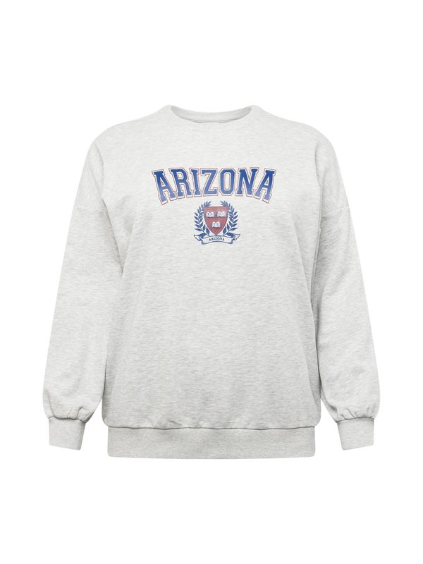 ONLY Carmakoma ONLY Carmakoma Sweater majica 'CARCOLLEGE'  tamno plava / siva melange / tamno crvena