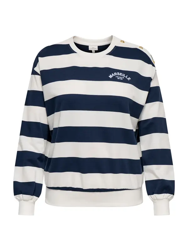 ONLY Carmakoma ONLY Carmakoma Sweater majica 'CARISLA'  mornarsko plava / bijela