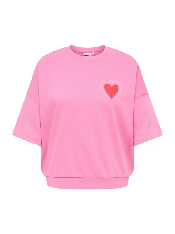 ONLY Carmakoma ONLY Carmakoma Sweater majica 'CARLucilla'  svijetlobež / prljavo roza / purpurna