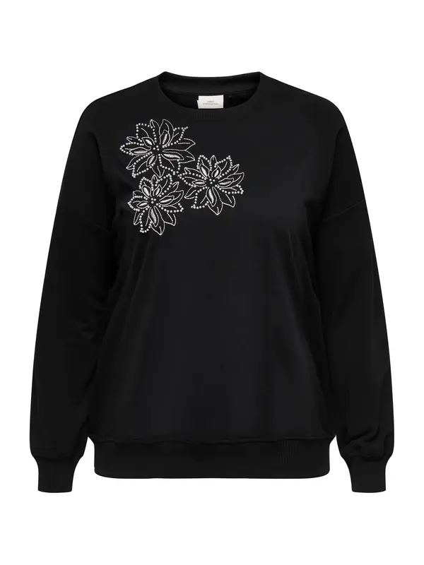 ONLY Carmakoma ONLY Carmakoma Sweater majica  crna / biserno bijela