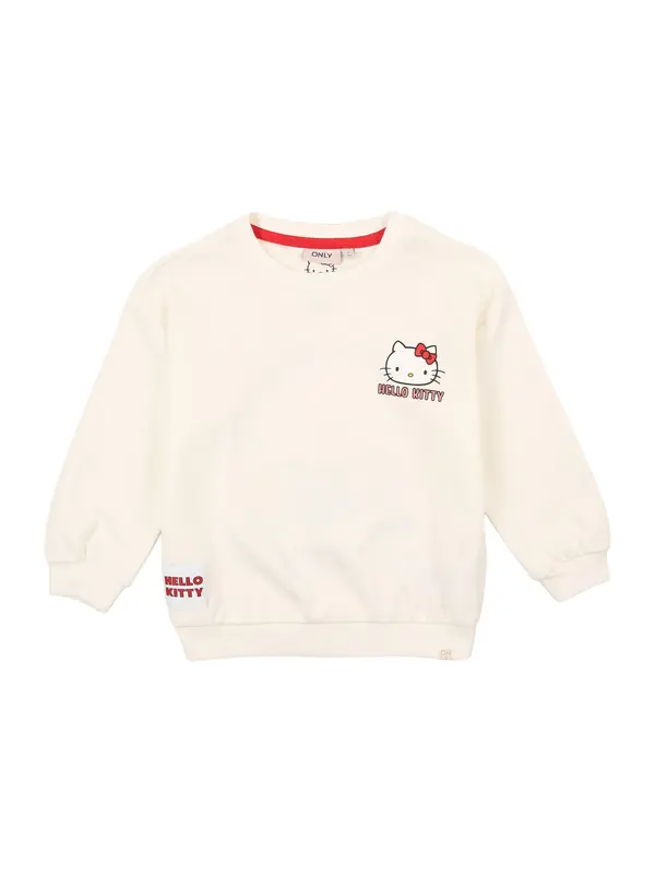 ONLY GIRLS ONLY GIRLS Sweater majica 'KMGKITTEN GEORGIA'  azur / vatreno crvena / crna / bijela