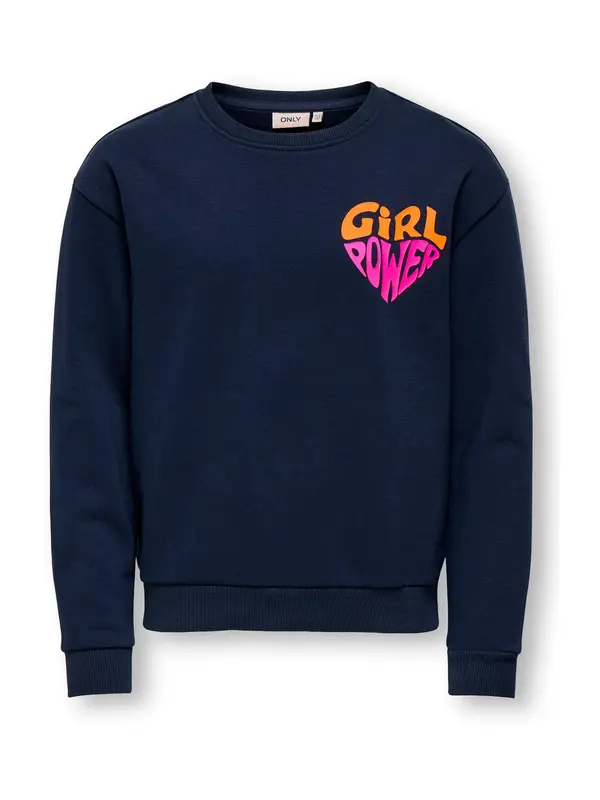 ONLY GIRLS ONLY GIRLS Sweater majica 'KOGANNI'  mornarsko plava / narančasta / roza