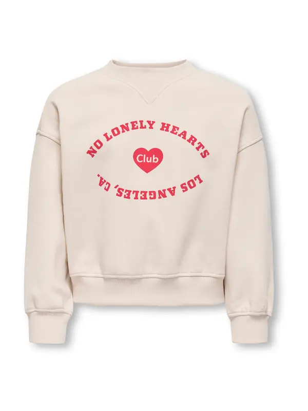 ONLY GIRLS ONLY GIRLS Sweater majica 'KOGBETINA'  bež / crvena