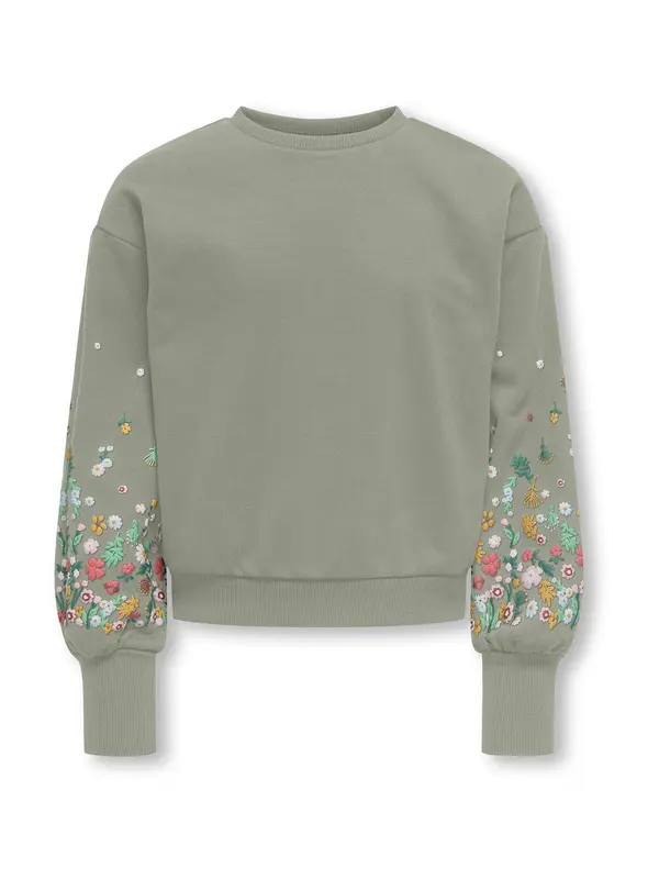 ONLY GIRLS ONLY GIRLS Sweater majica 'KOGBROOKE'  sepija / žad / svijetlozelena / malina