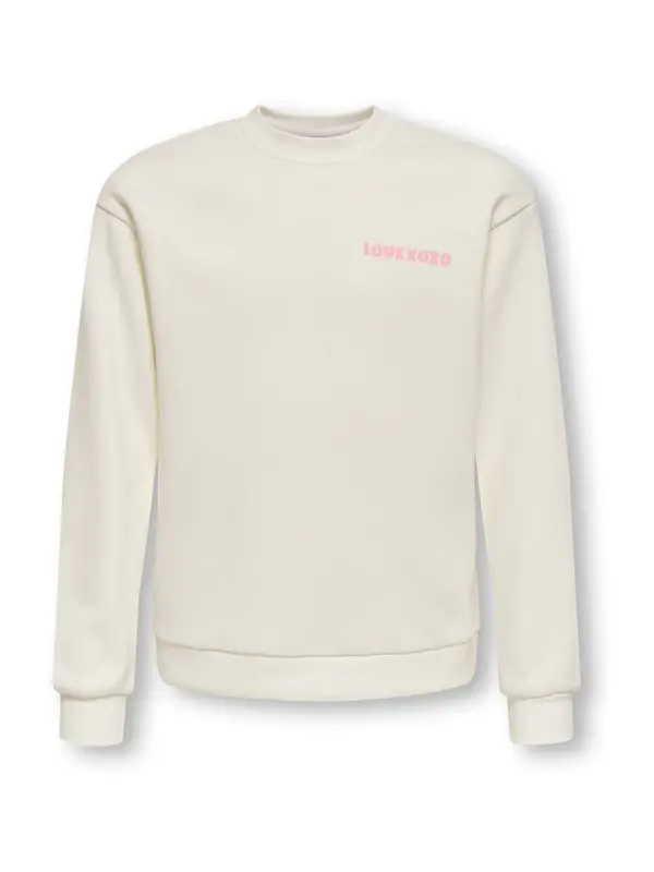 ONLY GIRLS ONLY GIRLS Sweater majica 'KOGLOVELY'  boja pijeska / svijetloroza / crvena