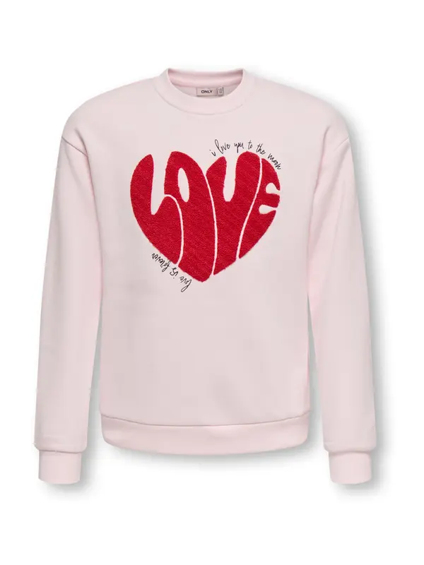 ONLY GIRLS ONLY GIRLS Sweater majica 'KOGLOVELY'  rosé / tamno crvena / crna