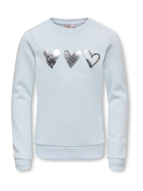 ONLY GIRLS ONLY GIRLS Sweater majica 'KOGMARY'  svijetloplava / srebro / bijela
