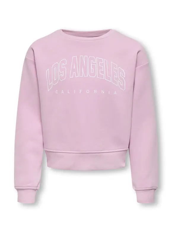 ONLY GIRLS ONLY GIRLS Sweater majica 'KOGSWEAT'  orhideja bijela / bijela