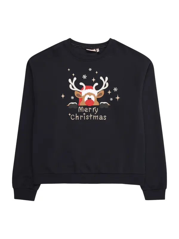 ONLY GIRLS ONLY GIRLS Sweater majica 'KOGYDA XMAS'  noćno plava / zeleno smeđa / tamno crvena / bijela