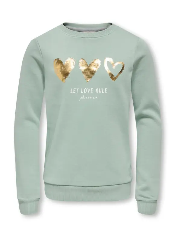 ONLY GIRLS ONLY GIRLS Sweater majica  zlatna / pastelno zelena / bijela