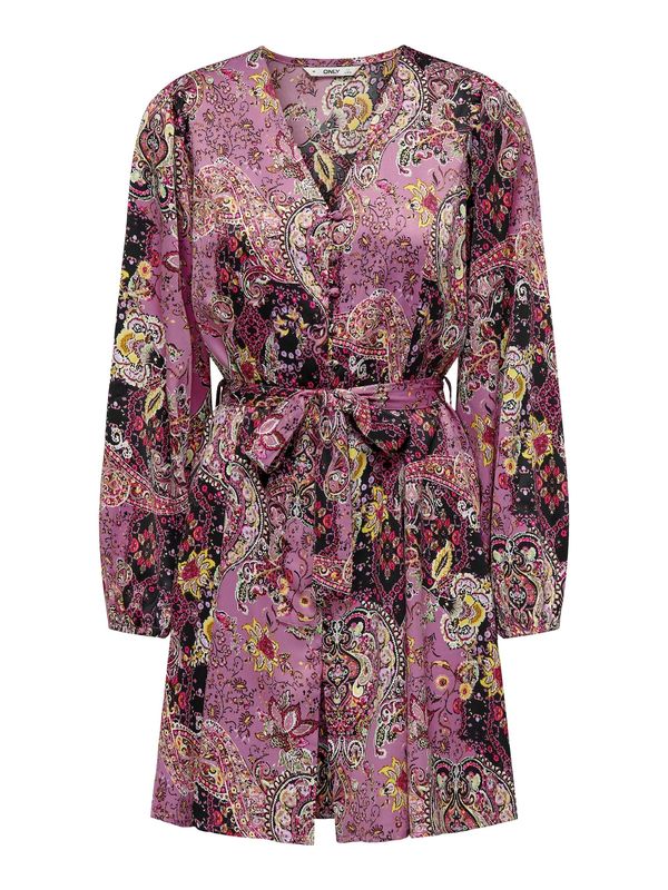 ONLY ONLY Haljina 'MATILDA'  žuta / orhideja bijela / magenta / crna