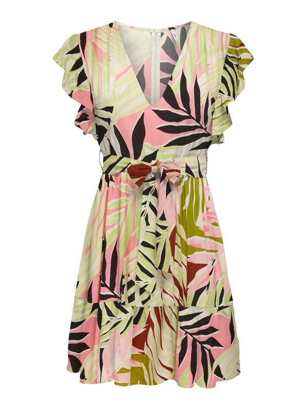 ONLY ONLY Haljina 'SANDIE'  sivkasto zelena / breskva / roza / crna