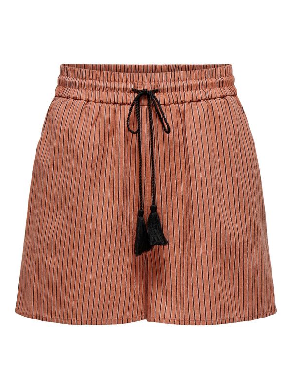 ONLY ONLY Hlače  bež / hrđavo crvena / crna