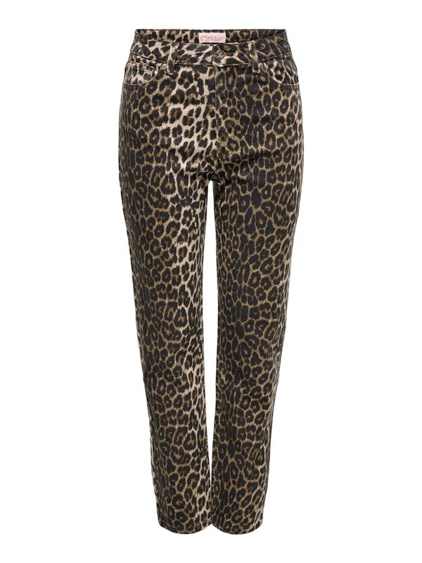 ONLY ONLY Hlače  bež / zeleno smeđa / crna