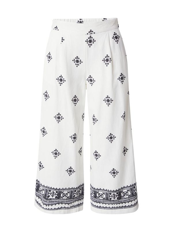 ONLY ONLY Hlače s naborima 'CARISA'  crna / bijela